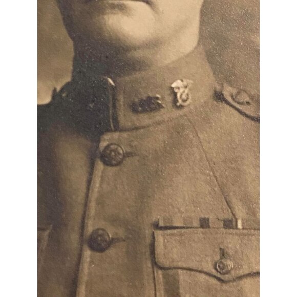 Antique WWI US ARMY Military Photo Three Officers Circa Early 20th Century - Picture 3 of 5